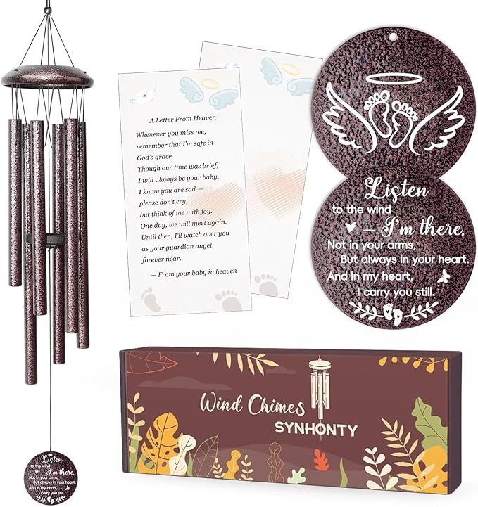 Miscarriage Gifts for Mothers, 25'' Loss of baby Sympathy Wind Chimes,infant loss memorial gifts,Bereavement,Condolence,Remembrance Gift,Miscarriage Keepsake for Mom,Windchimes in Memory of angel baby