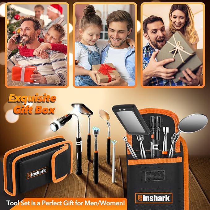 Gifts for Men, Stocking Stuffers for Adults Men Extendable Telescoping Magnetic Pickup Tools Set, Christmas Birthday Gifts for Men Dad Husband Him, Cool Gadgets Tools Gifts for Men Who Have Everything