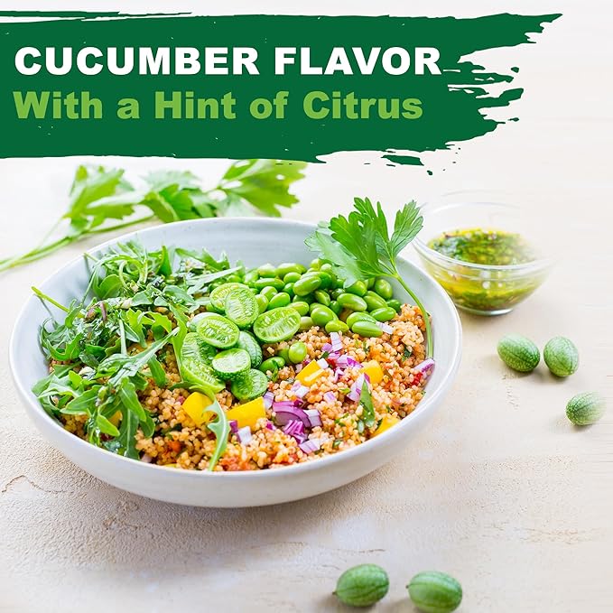 TKE Farms & Gardens - Cucamelon Seeds for Planting, 75 Heirloom Non GMO Seeds, Mexican Sour Gherkin Mouse Melon, Delicious Mini Fruits, Easy to Grow, Includes Instructions, Rare Garden Seeds, 1 Pack
