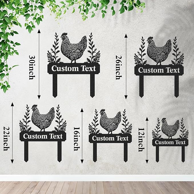 Personalized Metal Chicken Coop Sign, Custom Name Chicken Coop Signs for Outside, Decorative Garden Stakes, Metal Yard Art, Backyard Farmhouse Decor, Chicken Gifts for Women Man Color09