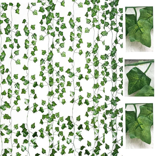 Fake Vines for Room Decor 12 Pack 87 FT Artificial Plant Ivy Backdrop Leaves for Aesthetic Home Bedroom Wall Wedding Party Office Patio Indoor Outdoor Garden Decorations