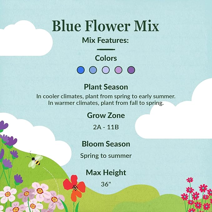 Ferry-Morse Blue Mix Bulk Wildflower Seeds, 1lb