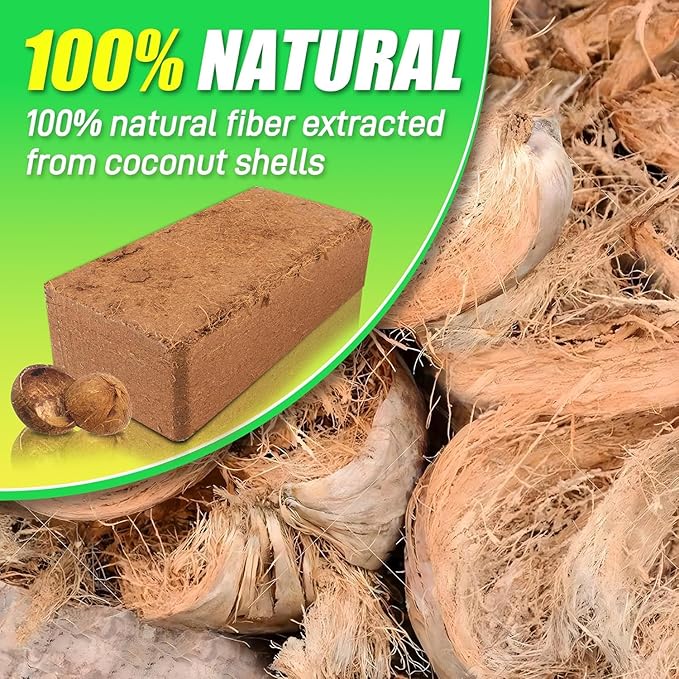 Coco Coir Brick for Plants-12 Pack Premium Coconut Bricks, 100% Organic Peat Moss, Fiber Coconut Husk for Planting, Gardening, Potting Soil Substrate