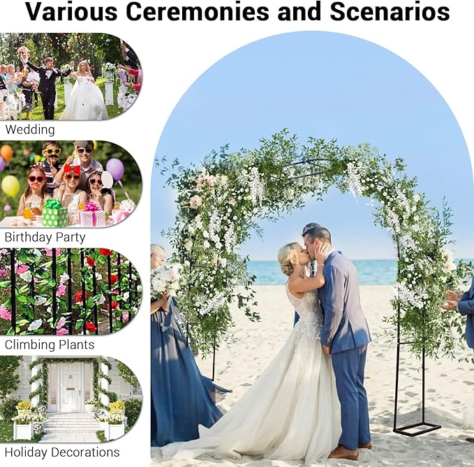 Gigicloud 9.8ft x7.2ft Garden Arch Arbor, Garden Trellis for Climbing Plants Metal Pergola Arbor Wedding Arches for Ceremony for Wedding Ceremony Party Rose Lawn Courtyard Patio Black