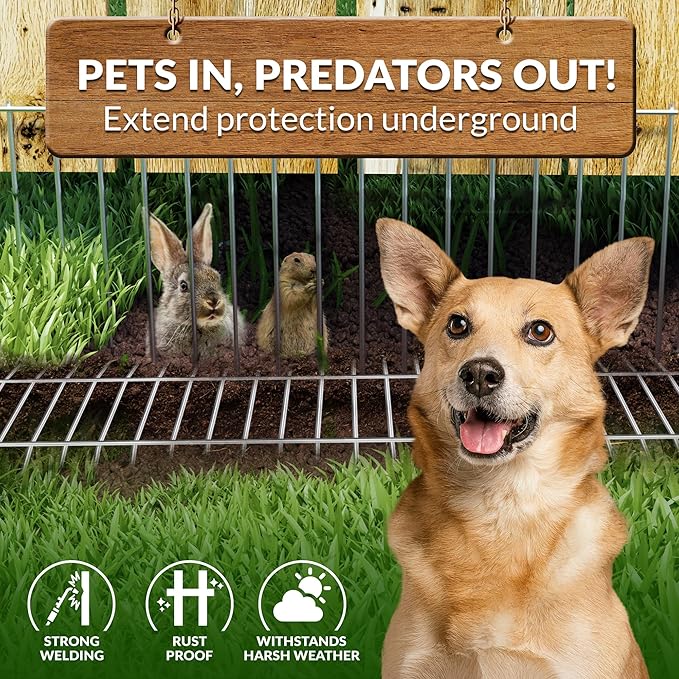 Dig Defence Original Gate Plate - Dog Digging Deterrent, Garden Fence Underground Gap Filler, Rabbits and Dog Fence Barrier - 2 Pack with 2 SM/MD Animal Fence Barrier