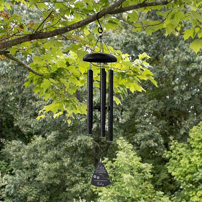 Personalized Listen to The Wind Pet Memorial Wind Chime (21" Black)