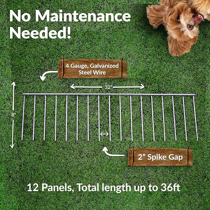 Dig Defence Original Animal Barrier Fence - Small/Medium Decorative Garden Fence, Outdoor No Dig Fence for Dogs and Rabbits, Yard and Patio - 32”(L) x 8”(H), 12 Pack
