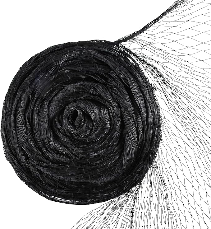 Black Garden Bird Netting, 1" Mesh Net Garden Poultry Netting, Heavy Duty Reusable Garden Fence Net Protect Vegetable Plants Fruit Tree Chicken Coop from Birds and Other Animals, 50' x 50'