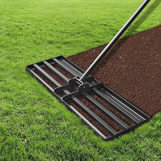 Clearance Lawn Leveling Rake 30 x 10 Inches for Gardening, Garden Rake for Lawn Heavy Duty with 78 Inches Handle, Lawn Leveling Tool for Yard, Backyard, Garden, Golf Couse, Farm, Pasture