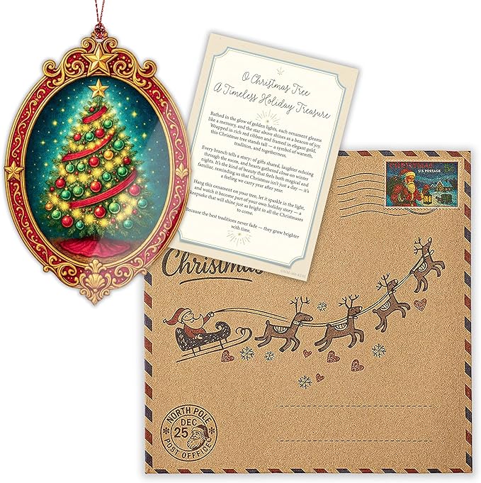 Christmas Ornament 2025 - Vintage Christmas Tree Ornament - Art Ornaments - Acrylic Xmas Ornaments- Suncatcher Effect Stained Glass Window Hanging - car Hanging Accessories