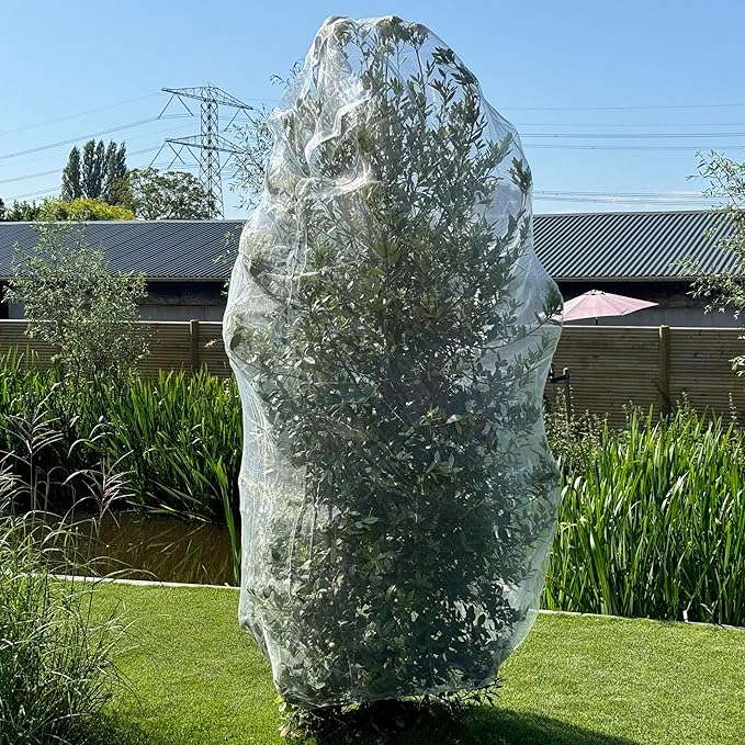 Fruit Tree Protection Bags 6.5x8.5 FT | Multiple Size Garden Netting for Fruit & Vegetable Protection | White Plant Net Cover for Blueberry & Tomato | Bird & Insect Mesh Fabric Protector