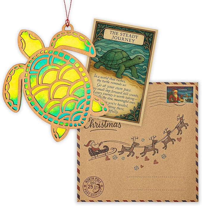 Sea Turtle Christmas Ornaments - Sea Turtle Gifts for Women - Turtle Christmas Ornament - Beach Gifts for Women - Coastal Christmas Ornaments - White Elephant Presents for Friends