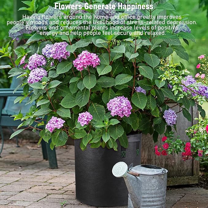 7 US Gallon 8 Pack Tall Grow Bags for Vegetables, Heavy Duty Nonwoven Aeration Fabric Deep Grow Pots with Handles