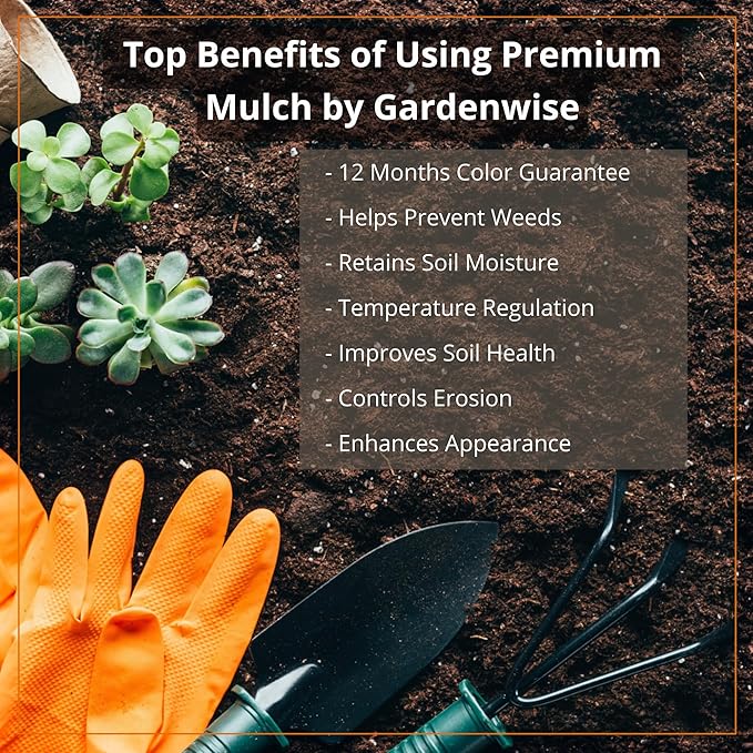 Premium Brown Wood Mulch for Landscaping, Gardens, Lawns, Potting Media, and Potted Plants (0.3 CF - 8 L - 9 QTS)