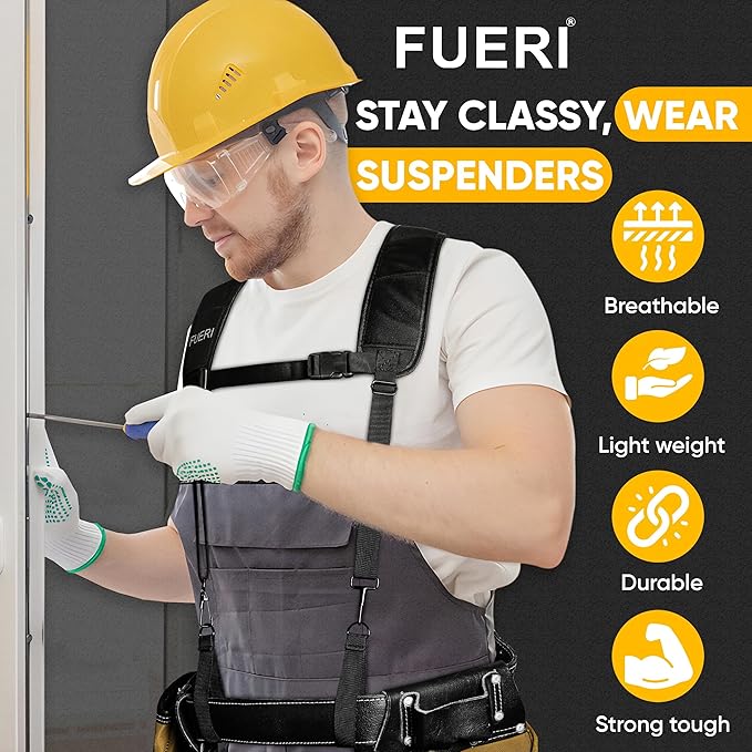 FUERI Tool Belt Suspender for Men Adjustable Heavy Duty Construction Carpenter Electrician