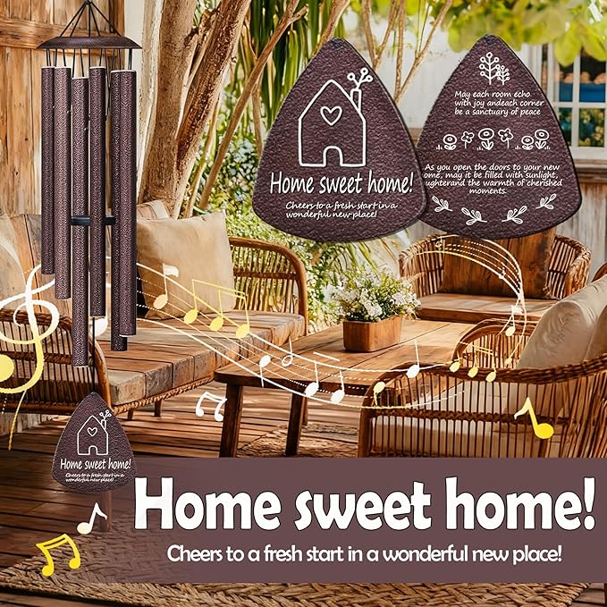 Housewarming Gifts for New Home, Home Sweet Home，House Warming Gift，New Home Gift Ideas，BestGifts for Housewarming，House Warming Gifts for Women or Men，Home Sweet Home，37 Inch Wind Chimes-Bronze