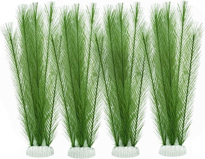 M2cbridge Plastic Fish Tank Plants Soft Silk Water Grass for Terrarium Simulate Plants and Aquarium Landscape(4pcs,12")