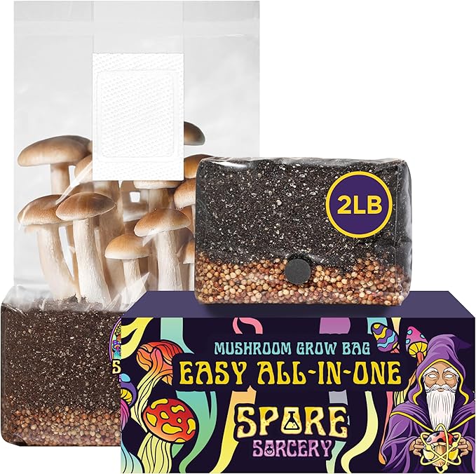 2 LB All-in-One Grow Bag: Up to 16oz of Mushrooms! Nutrient-Enhanced, Injection Port, Just Add Your Own Spores & Grow Like Magic