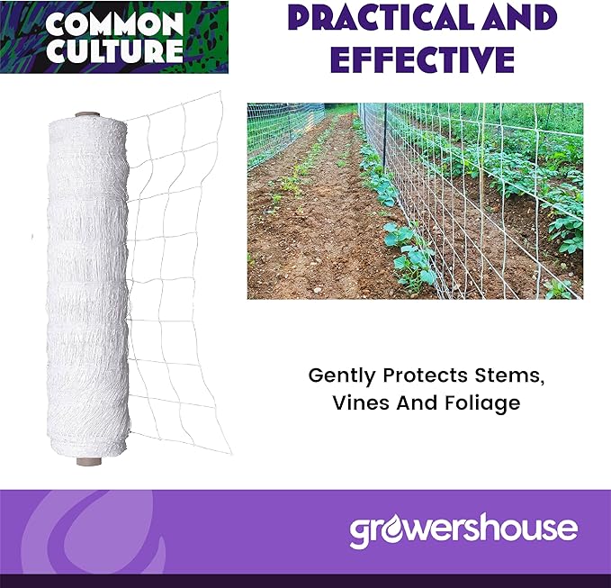 Soft Mesh Nylon Trellis Netting Bulk Roll - 6.5 x 350 ft Heavy-Duty Garden Netting for Plants + COMMON CULTURE Trimming Scissors