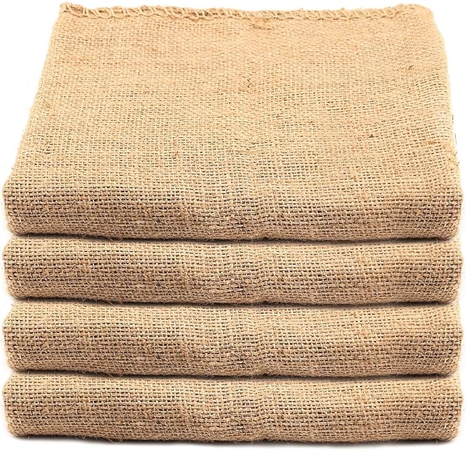 KEILEOHO 4 Pack 40 X 24 Inch Burlap Bags, Large Food Grade Burlap Sacks for Gardening, Planting Growing Bags, Potato Sack Race Bags