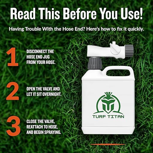 Turf Titan Thatch Buster Lawn Aerator & Grass Dethatcher (32 oz) – All-Natural Hose End Liquid Soil Loosener & Conditioner for Green Grass – Healthy Soil in 45 Days – Covers Up to 8,000 Sq Ft