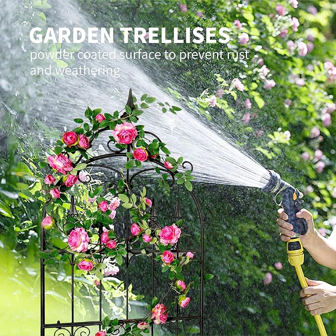 Trellis 60” x 21.7” for Climbing Plants 5FT Metal Iron Wire Vine Flower Trellises for Outdoor Climbing Plants Support