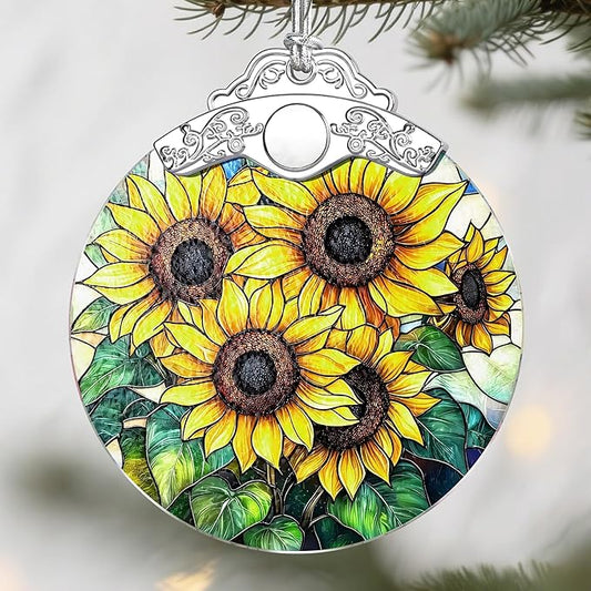 Sunflower Christmas Ornaments: Christmas Tree Ornaments, Holiday Decor for Sunflower Lover, Stocking Stuffers, Birthday Gift, Gift Ideas, Xmas Gifts & Flower Garden Gifts