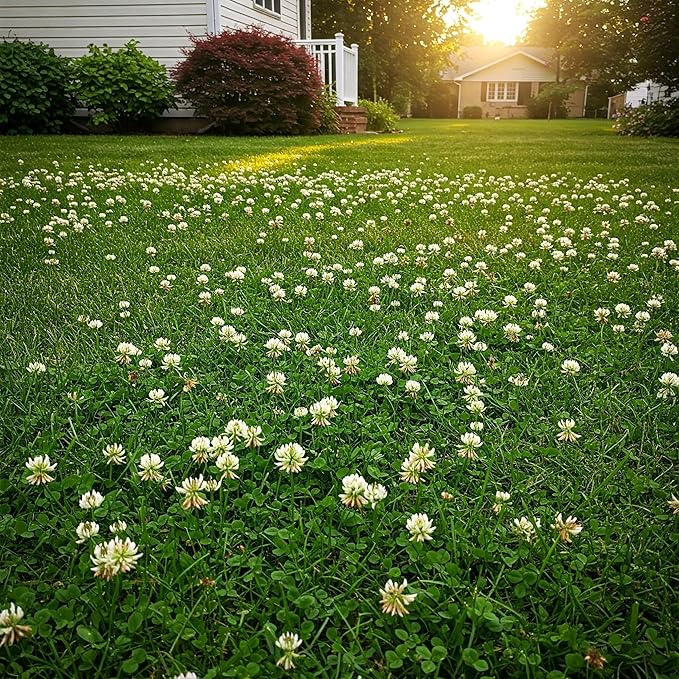 Premium Coated White Dutch Clover Seed – Versatile Lawn Alternative, Ground Cover, & Pollinator-Friendly – Nitrogen-Fixing & Drought-Resistant – Great for Lawns, Pastures, and Food Plots (2LB)