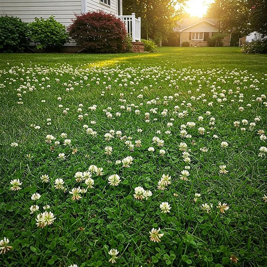 Premium Coated White Dutch Clover Seed – Versatile Lawn Alternative, Ground Cover, & Pollinator-Friendly – Nitrogen-Fixing & Drought-Resistant – Great for Lawns, Pastures, and Food Plots (5LB)