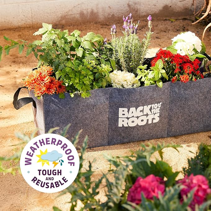 Back to the Roots Breathable Raised Bed (Provides More Oxygen to Roots), 9 Cu. Ft., No Assembly Needed, Reusable & Weatherproof