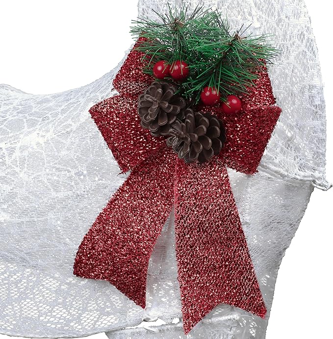 Alpine Corporation 50" H Mesh Holiday Reindeer Lawn Decoration with Cool White Lights, Christmas Decoration