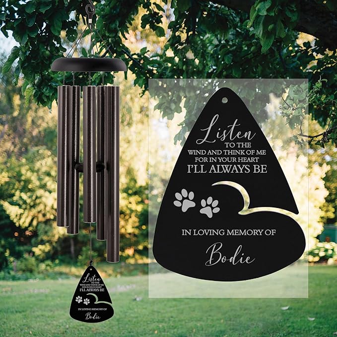 Personalized Listen to The Wind Pet Memorial Wind Chime (21" Bronze)
