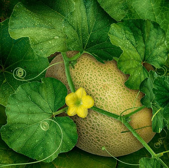 Organic Cantaloupe Seeds (Hales Best Jumbo) - Approx 80 Seeds - USDA Organic, Non-GMO, Open Pollinated, Heirloom, USA Origin (Pack of 2)