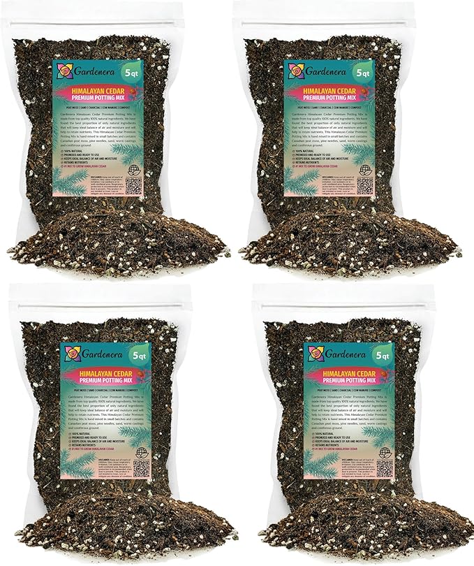 Expertly Formulated Himalayan Cedar Potting Soil Mix by Gardenera - Optimal Nutrient-Rich Blend for Thriving and Healthy Cedar Trees - 20 QUARTS