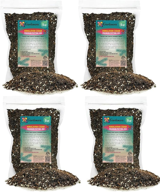 Expertly Formulated Himalayan Cedar Potting Soil Mix by Gardenera - Optimal Nutrient-Rich Blend for Thriving and Healthy Cedar Trees - 20 QUARTS