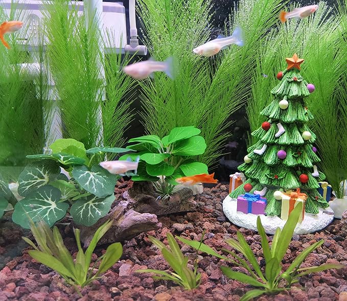M2cbridge Plastic Fish Tank Plants Soft Silk Water Grass Reptile Waterweed for Terrarium Simulate Aquatic and Aquarium Landscape(2pcs,8")