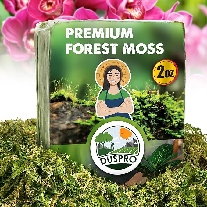 DUSPRO Dried Moss for Potted Plants, Forest Orchid Moss for Potting Mix, Sphagnum Potting Moss for Plants Indoor, Real Moss Soil Cover for Houseplant (2 OZ)