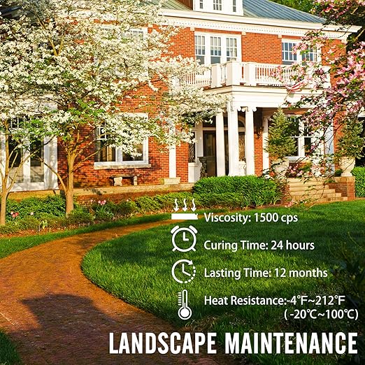 Mulch Glue - Ready to Use Landscape Adhesive - Mulch Adhesive & Gravel Glue for Bark, Pea Gravel, Stones | Non-Toxic Mulch Binder with Applicator - Brown Mulch Dye & Landscape Lock (0.5 Gallon)