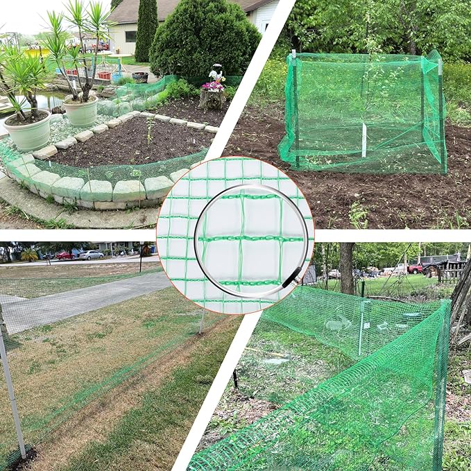 4'x100' Temporary Fence, Garden Fencing Plastic Mesh Fence, Safety Fence, Snow Fence, Construction Fence, Animal Barrier for Dog, Deer, Chicken, Poultry, Deer, Rabbit, Green