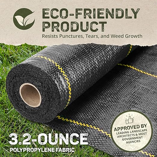 Dewitt Sunbelt Woven Ground Cover, 3.2 oz, Black, 6' x 300' - Durable Weed Barrier Fabric for Greenhouse, Garden, Outdoor Display & Landscaping