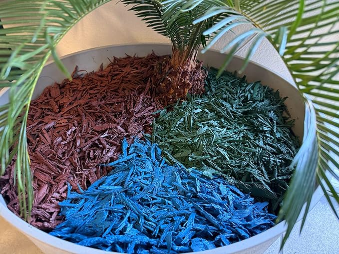 – 100% Wire-Free Premium Grade Shredded Rubber Mulch for Playgrounds & Landscaping | Safe for Kids & Pets, No Replacement Needed, Ultra Durable | Blue, 20 lb (1.2 cu ft)