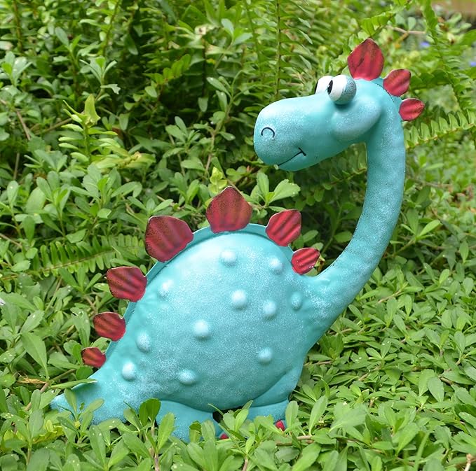 GIFTME 5 Dinosaur Garden Statues Outdoor Decor for Patio,Backyard,Porch,Lawn Spring Garden Sculpture,Kid's Room Dinosaur Figurine Cartoon Home Decor