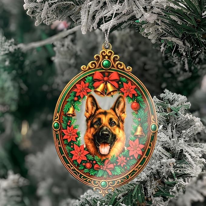 German Shepherd Christmas Ornament – German Shepherd Gifts – Dog Lover Ornament – Pet Memorial Gift – Holiday Decor – Christmas Ornament 2025 - Xmas Tree Funny Decoration