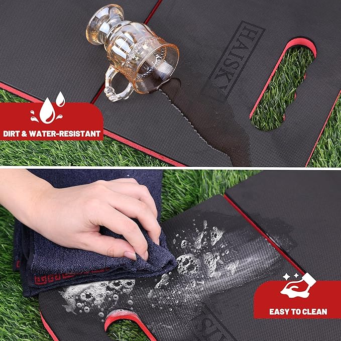 Extra Thick Kneeling Pad with Carrying Handles, EVA Foam Cushioning Mat for Knee for Gardening, Mechanic, Bathing Baby, Exercise & Yoga, 20.5 x 11.8 x 0.9 in, Red & Black