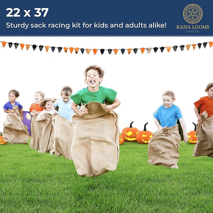12 Potato Grow Bags : Premium Quality No Smell Extra Tough Potato Sack Race Bags Hacky Sack, Outdoor Games for Adults Burlap Outdoor Games for Kids costales para juegos de carreras