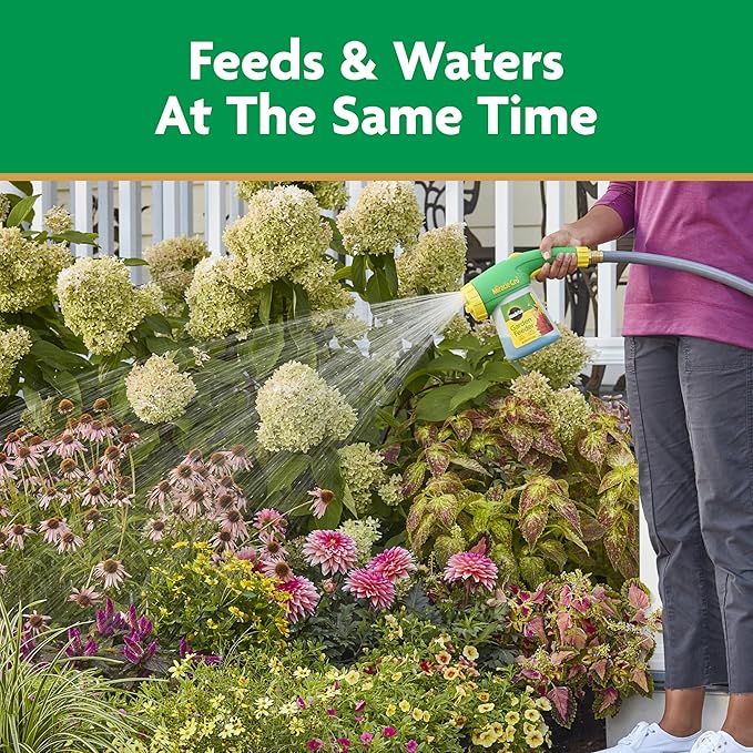 Miracle-Gro Water Soluble All Purpose Plant Food and Garden Feeder Bundle: Use on Flowers, Vegetables, Trees, and Houseplants