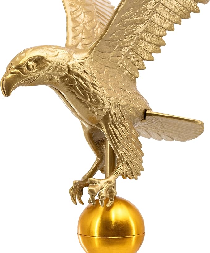 Montague Metal Products Flagpole Eagle, 18-Inch, Gold