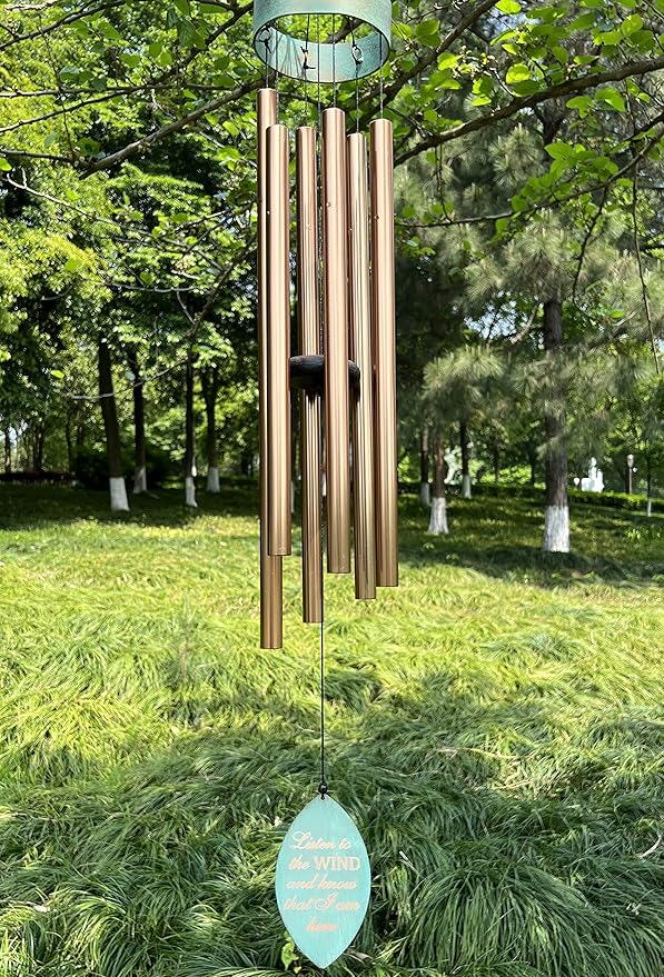 Memorial Wind Chimes Large Deep Tone for Outside,Memory Wind Chime for Loved One Lost,Personalized Sympathy Windchimes Gift for Mom Clearance,Retirement Remembrance Chimes Outdoors Garden Decor(40in)