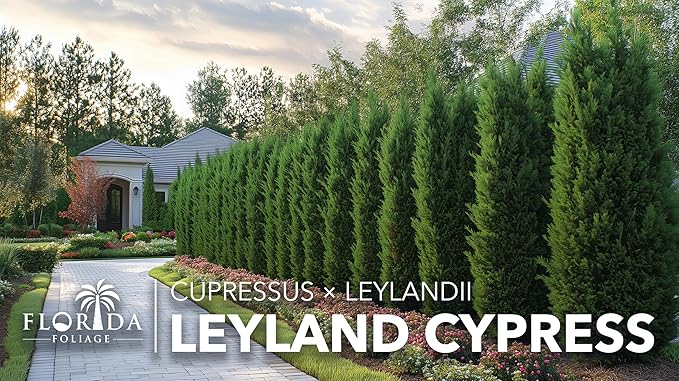 Leyland Cypress | 2 Extra Large 3 Gallon Plants | Cupressocyparis leylandii | Fast Growing Privacy Trees, Evergreen Landscape Plants, Drought Tolerant, Low Maintenance, Windbreak, Hardy