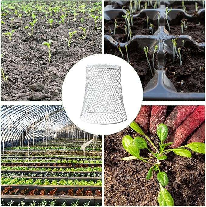 40 Pcs 9 inch Chicken Wire Plant Covers Bulk,Wire Garden Cloches Chicken Wire Cloche Plant Protector Metal Heavy Duty Garden Plant Cloche for Keeping Bunnies Chicken Squirrels Birds Other Out